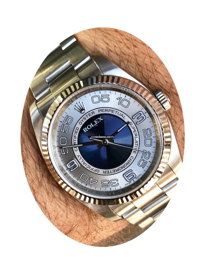 Rolex Oyster Perpetual lunette Or blanc ...