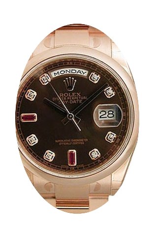 Rolex Day-Date 36 118205-BRNDDO Chocolat...