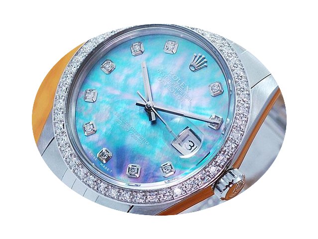 Rolex 18K MOP S/S Pearl Diamond Automati...