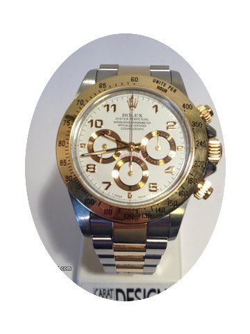 Rolex Daytona steel gold white dial arab...