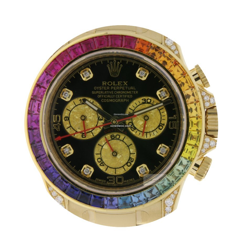 Rolex Daytona Gold Custom made Rainbow S...
