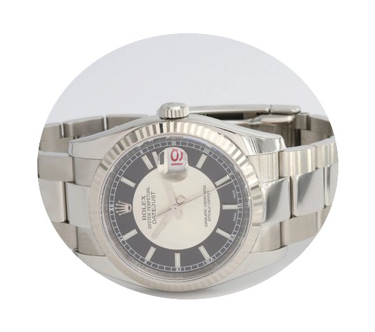 Rolex Steel DateJust White Gold Fluted B...