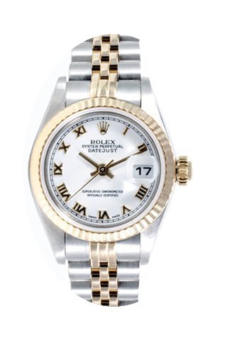 Rolex Ladies 18K/SS Datejust - White Rom...