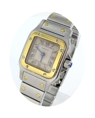 Cartier Santos Damen Uhr Stahl/gold Papi...