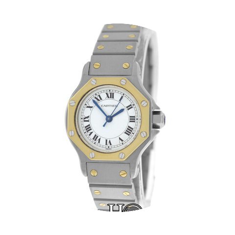 Cartier Mint Ladies Santos Octagon 18K G...