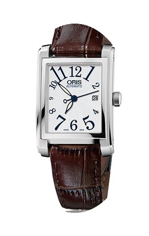 Oris Rectangular Date Brown Leather Brac...