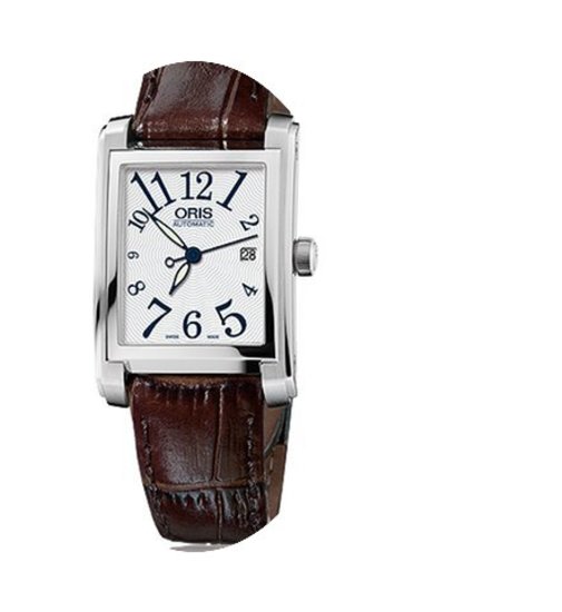 Oris Rectangular Date Brown Leather Brac...
