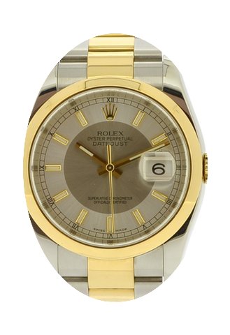 Rolex Datejust Steel & Gold with Sil...