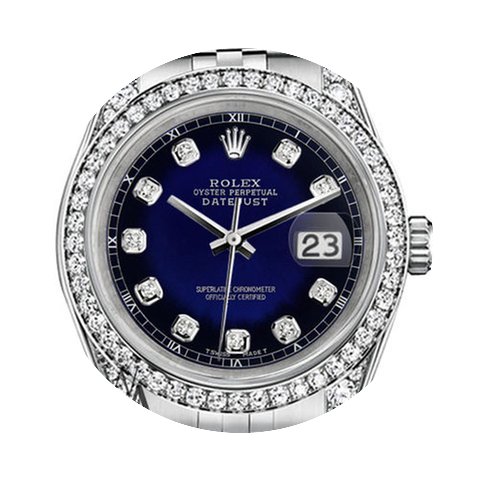 Rolex 36mm Datejust Blue Vignette Diamon...