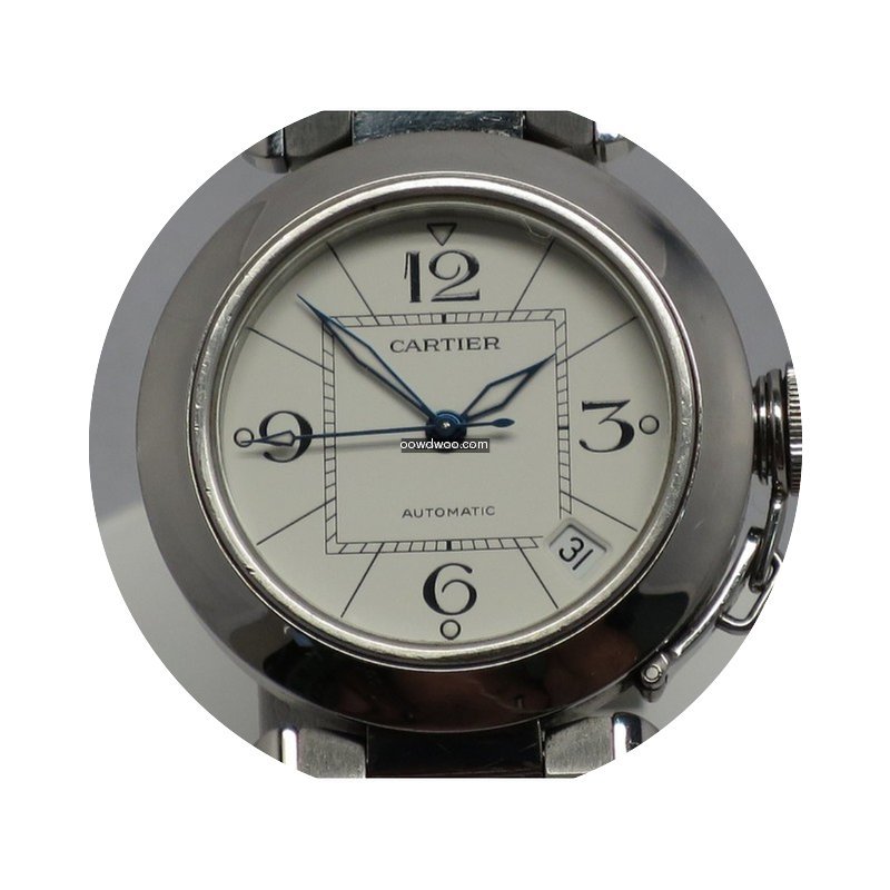 Cartier Pasha C 2324 White Blue Steel Ha...