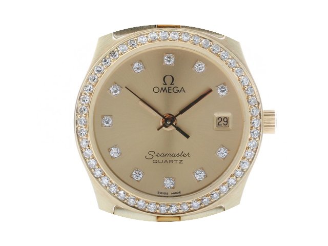 Omega Seamaster Lady Gelbgold Diamond Qu...