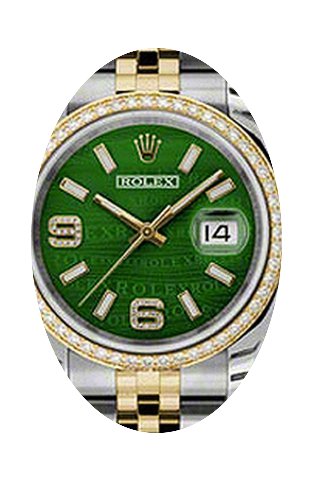 Rolex Datejust 36 116243-GNWDDJ Green Wa...