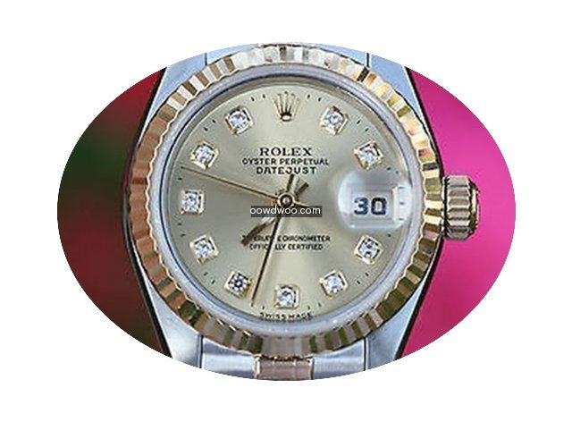 Rolex Ladies Two Tone Datejust Steel 18k...