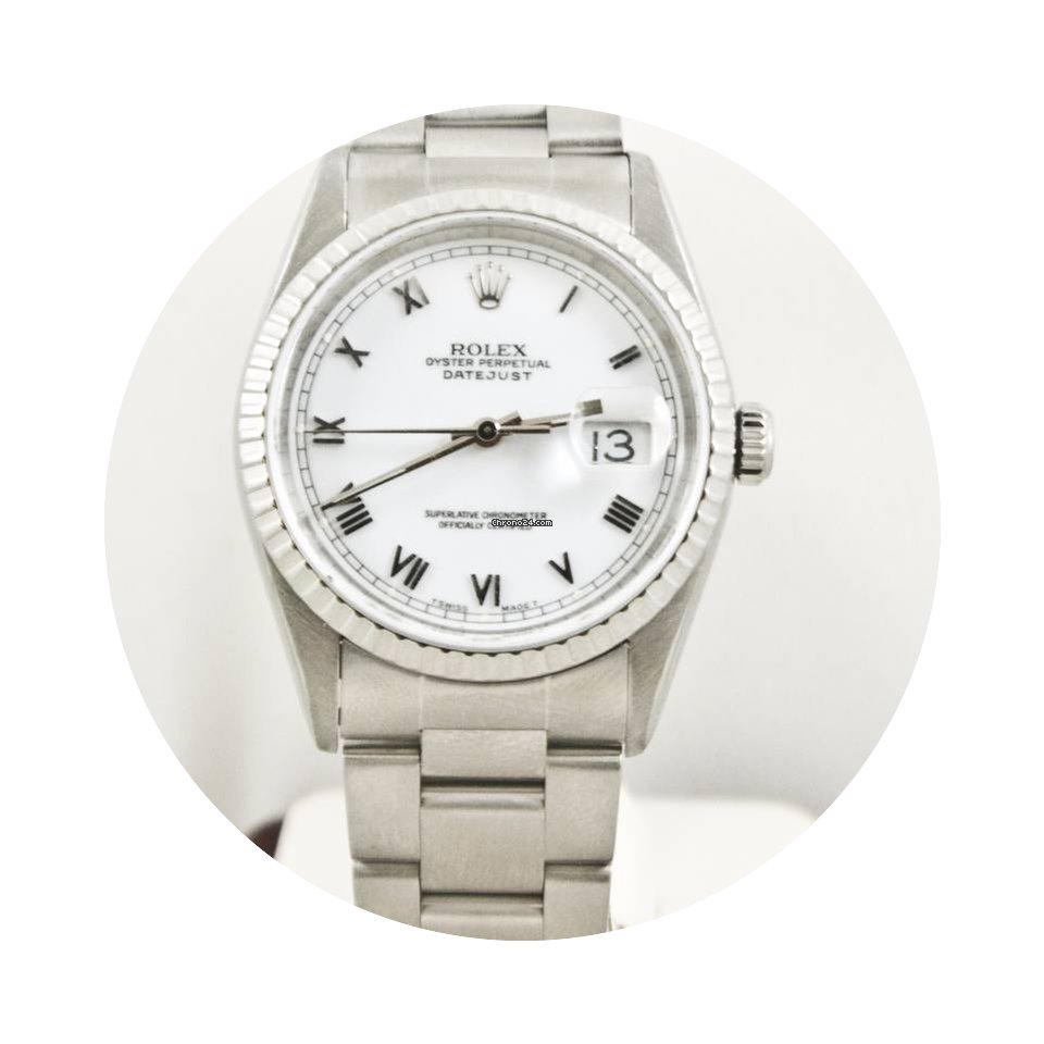 Rolex Datejust 16200 36mm Watch White Fa...