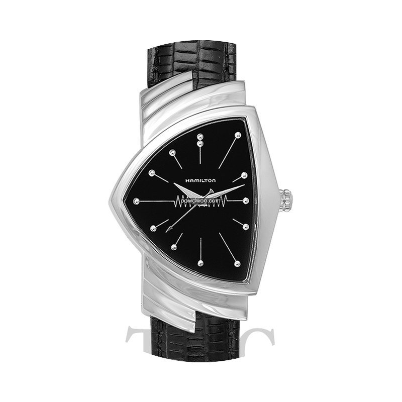 Hamilton Ventura Quartz Black Steel/Leat...