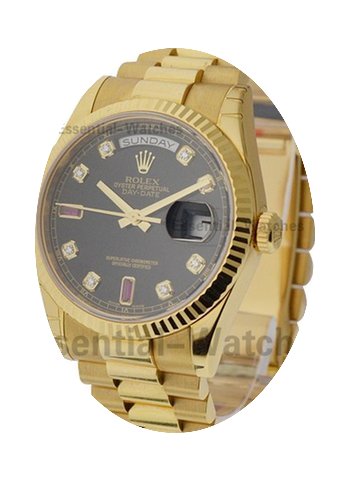 Rolex Used Yellow Gold President with Ru...