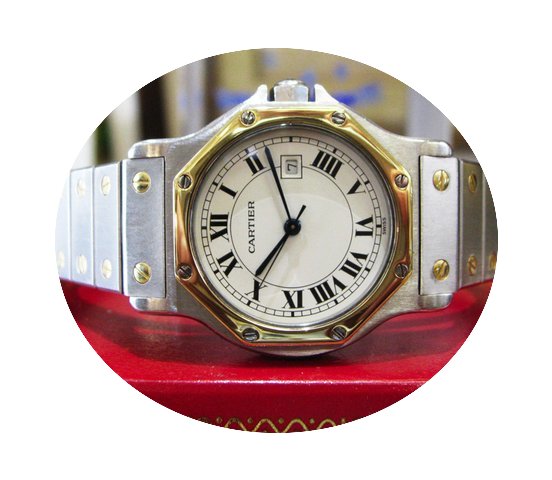Cartier Santos Octagon Midsize Ladies St...