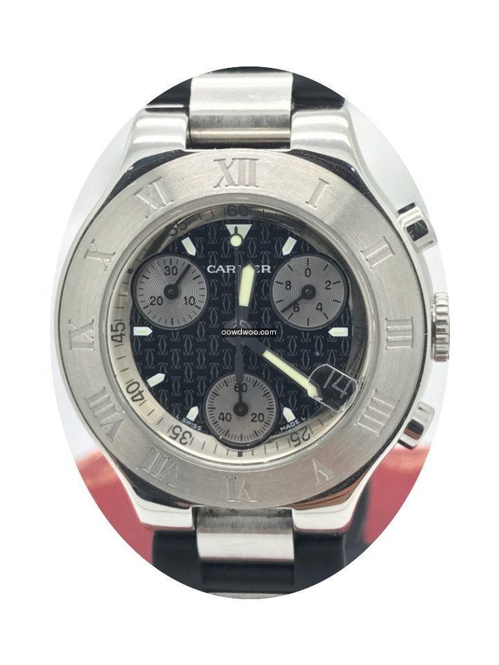 Cartier Must 21 Chronoscaph Black Rubber...