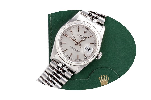 Rolex Mens 16234 Datejust - Silver Dial ...