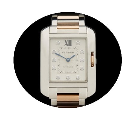 Cartier Tank Anglaise Diamond dial Stain...