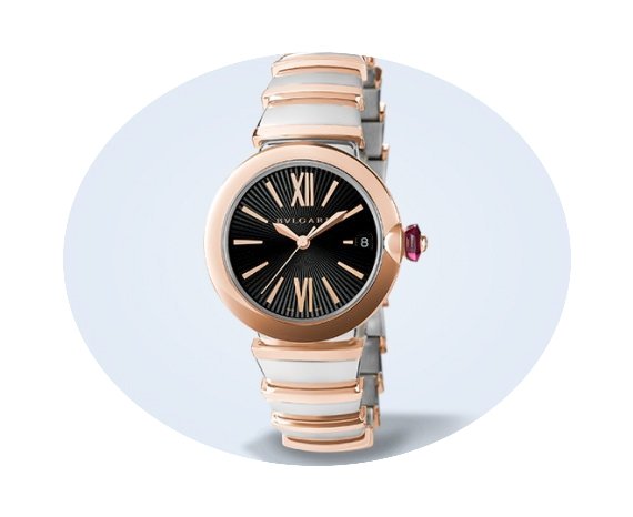 Bulgari LVCEA Lucea Stahl Roségold schw...