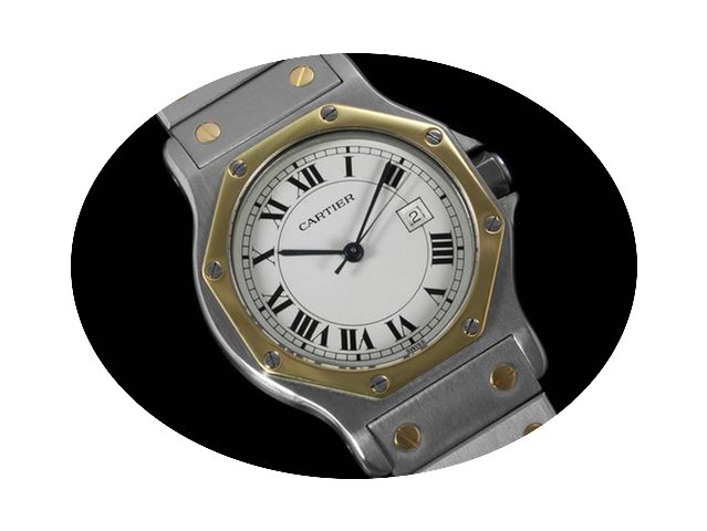 Cartier Santos Octagon Mens Midsize Watc...