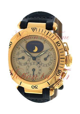 Cartier Pasha 1986 Full Calendar GMT Moo...