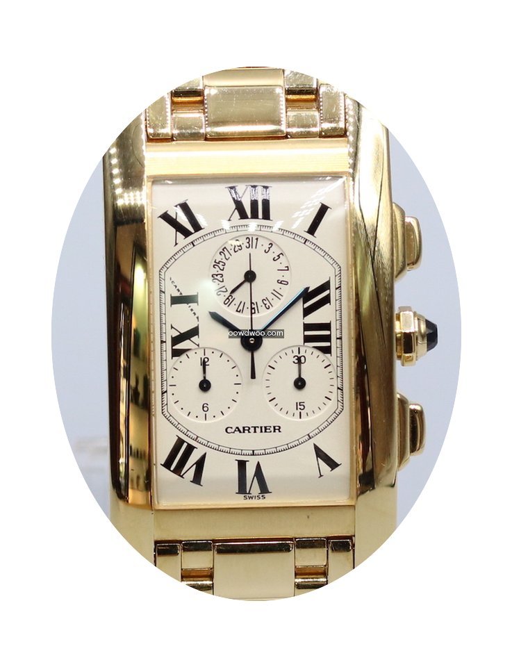 Cartier tank americaine chronoreflex gol...