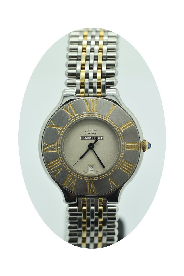 Cartier Must White 18k & Stainless Steel...