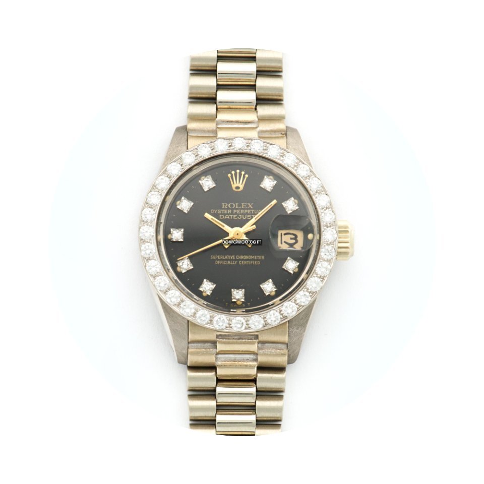 Rolex Datejust White Gold Diamond Watch ...