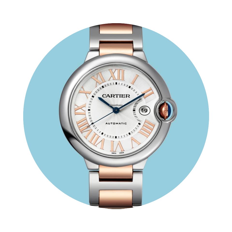 Cartier Ballon Bleu 42 mm Stahl Rotgolde...