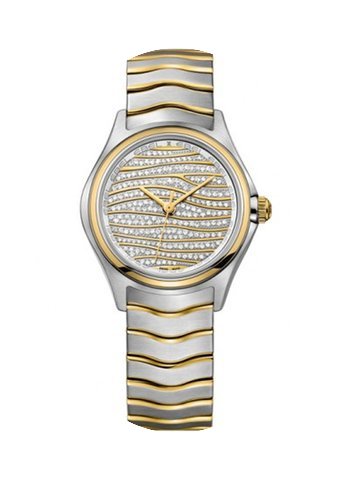 Ebel Wave Lady Steel Bracelet, Diamond P...