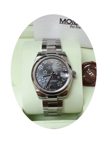 Rolex 178240 31mm Datejust Rhodium Flora...