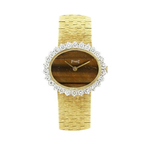 Piaget Tigers Eye Dial Gold Diamond Beze...
