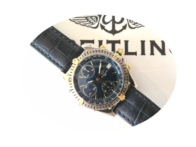 Breitling Chronomat Blue Dial Gold&s...