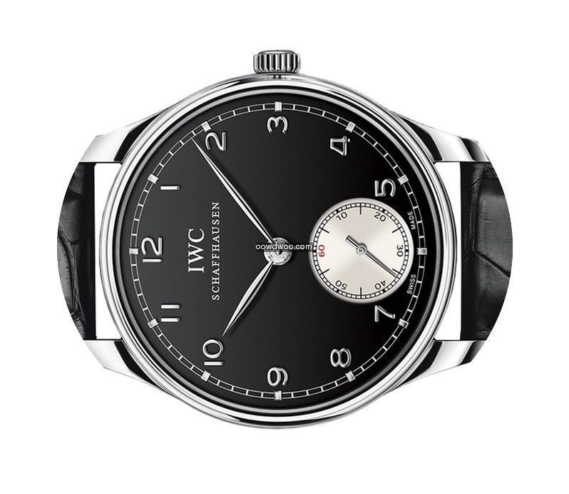 IWC Portuguese Hand Wound Black Dial Wat...