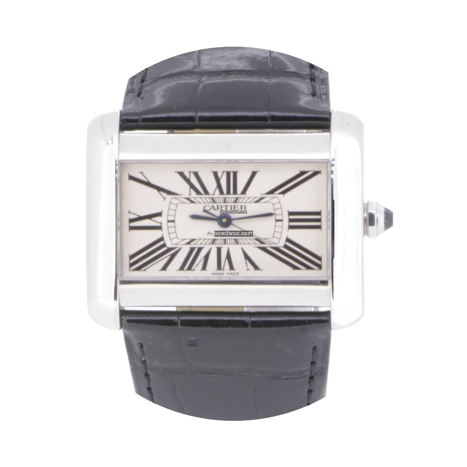 Cartier Tank Divan | Steel black leather...