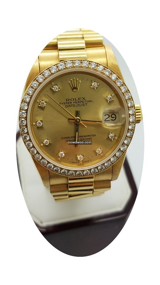 Rolex Datejust 18k 1.25ct Presidential M...