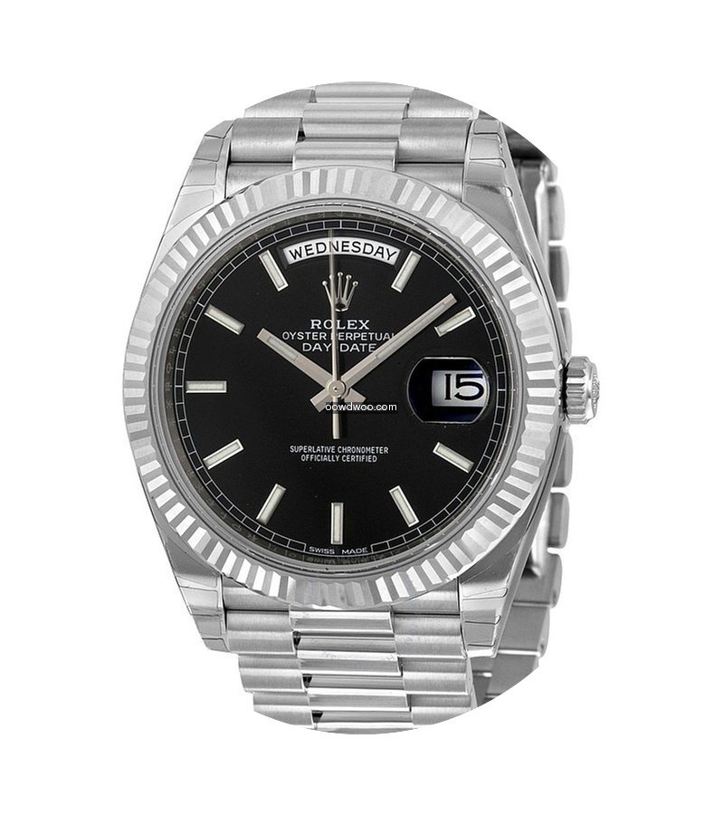 Rolex Day-Date 40 White Gold Black Dial...