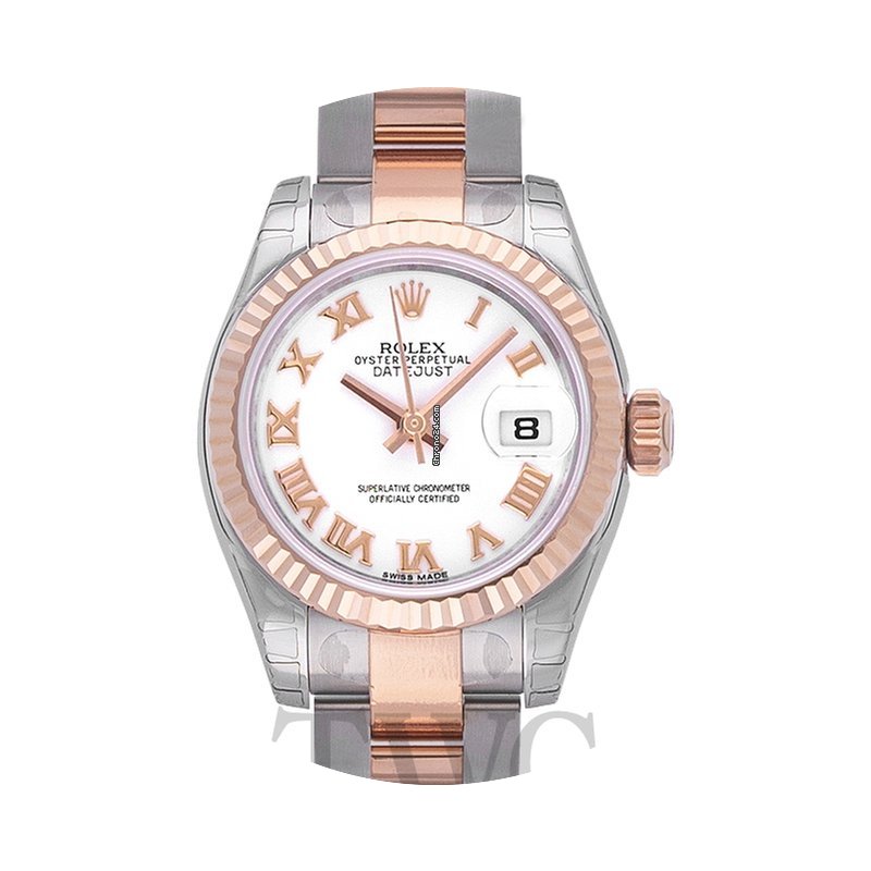 Rolex Lady Oyster Perpetual White/18k ro...