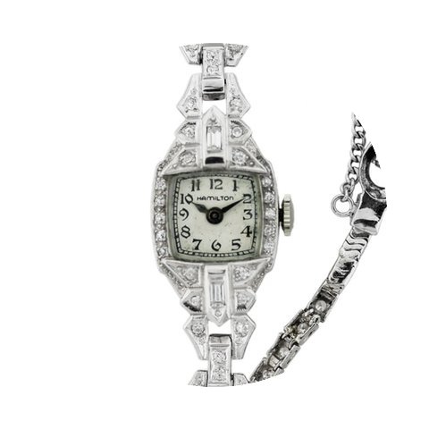 Hamilton Platinum Ladies Diamond Watch...