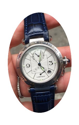 Cartier Pasha (Santos) power Gmt 38 stee...