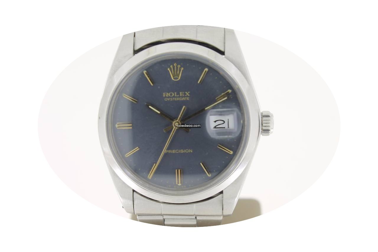 Rolex Oyster Precision Steel 34mm Blue/G...