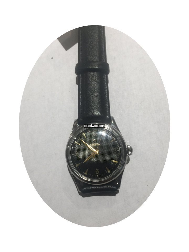 Omega SS Omega Manual Wind with Black Ho...