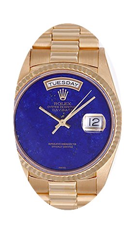Rolex Mens President Gold Watch With Blu...