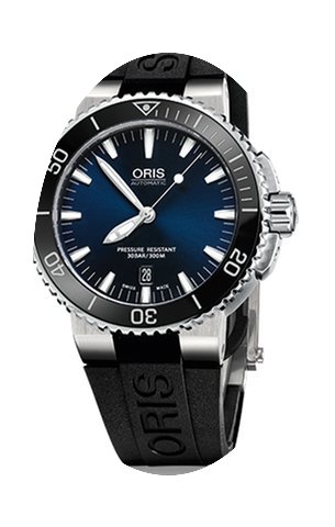 Oris Armbanduhr AQUIS Kautschuk schwarz ...