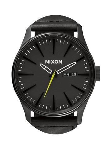 Nixon A105-1941 Sentry Leather Black Ref...