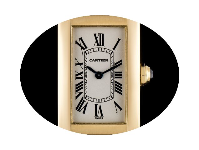 Cartier 18k Y/Gold Silver Roman Dial Tan...