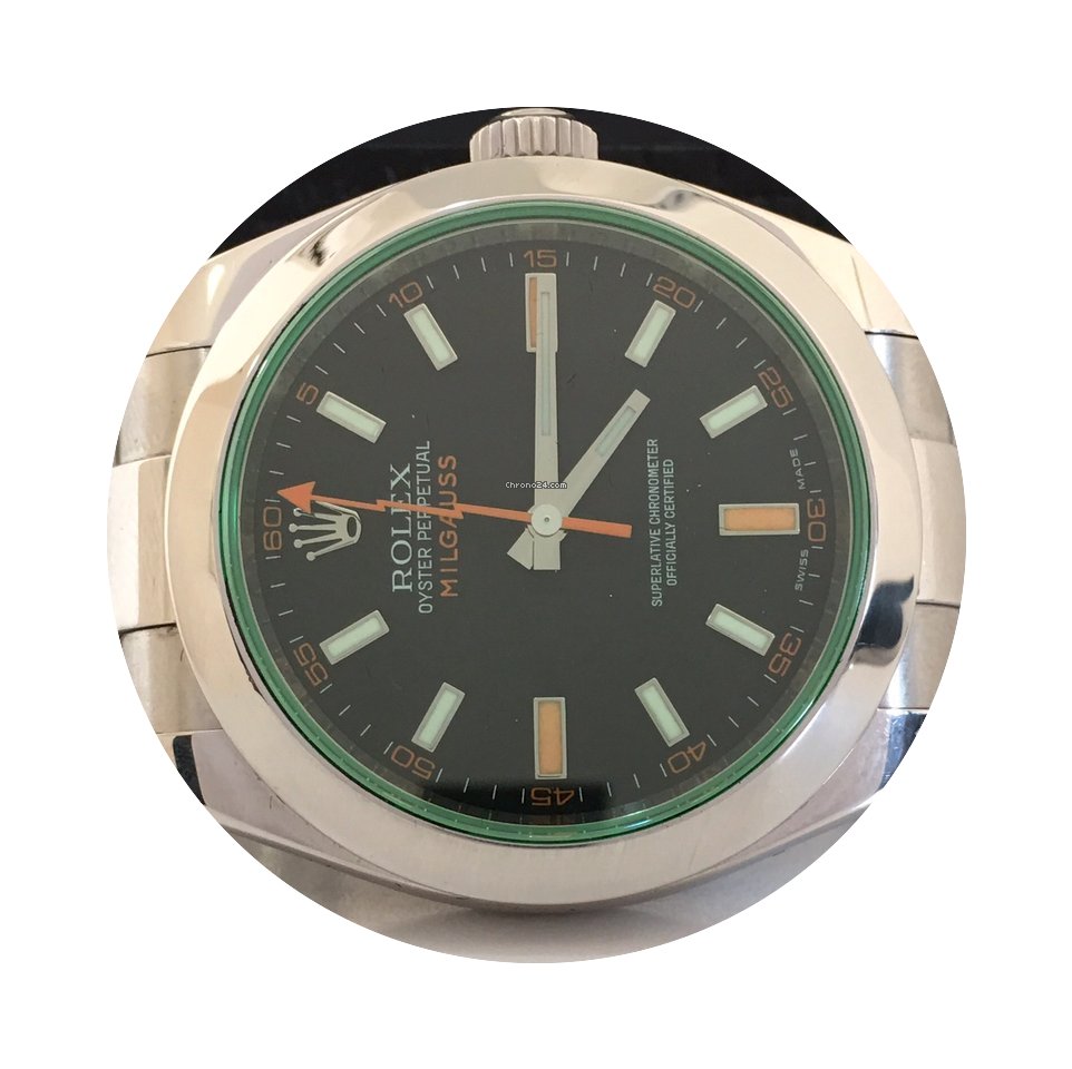 Rolex Milgauss Green Sapphire Black Dial...