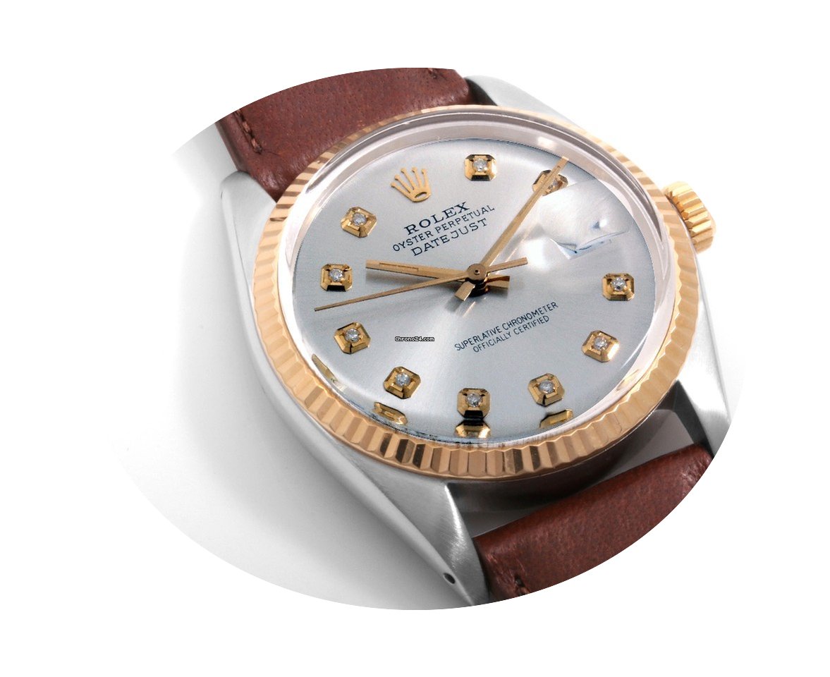 Rolex 18K/SS DATEJUST Custom Silver Diam...